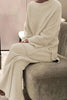 Ladies ribbed knitted lounge set | Oversized sweater, wide pants, casual fit