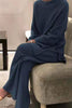 Ladies ribbed knitted lounge set | Oversized sweater, wide pants, casual fit