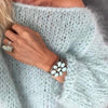 Ladies coarse knitted sweater | Off-shoulder, long sleeves, loose fit