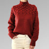Ladies High -closed cable knitted sweater | Classic long sleeves pullover
