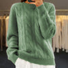 Ladies cable sweater Warm sweater with round neck for fall and winter