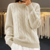 Ladies classic cable sweater | Comfortable long sleeves sweater