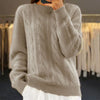 Ladies classic cable sweater | Comfortable long sleeves sweater