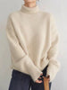 Ladies oversized turtleneck | Casual chic winter knitted sweater