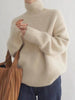 Ladies oversized turtleneck | Casual chic winter knitted sweater