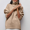 Ladies oversized turtleneck | Casual long sleeves knitted pullover