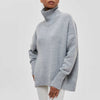 Ladies oversized turtleneck | Casual long sleeves knitted pullover