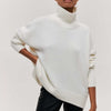Ladies oversized turtleneck | Casual long sleeves knitted pullover