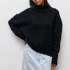 Ladies oversized turtleneck | Casual long sleeves knitted pullover