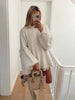 Ladies oversized knitted sweater | Round neck, long sleeves, loose fit