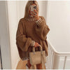Ladies oversized knitted sweater | Round neck, long sleeves, loose fit