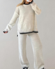 Ladies oversized knitted two-part set | Comfortable sweater and wide pants