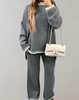 Ladies oversized knitted two-part set | Comfortable sweater and wide pants