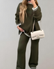 Ladies oversized knitted two-part set | Comfortable sweater and wide pants