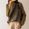 Ladies oversized striped turtleneck | Comfortable knitted sweater