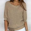 Ladies red off-shoulder knitted sweater | Casual loose fit Pullover