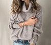 Ladies pink turtleneck | Knots Detail sleeves, casual knitted sweater