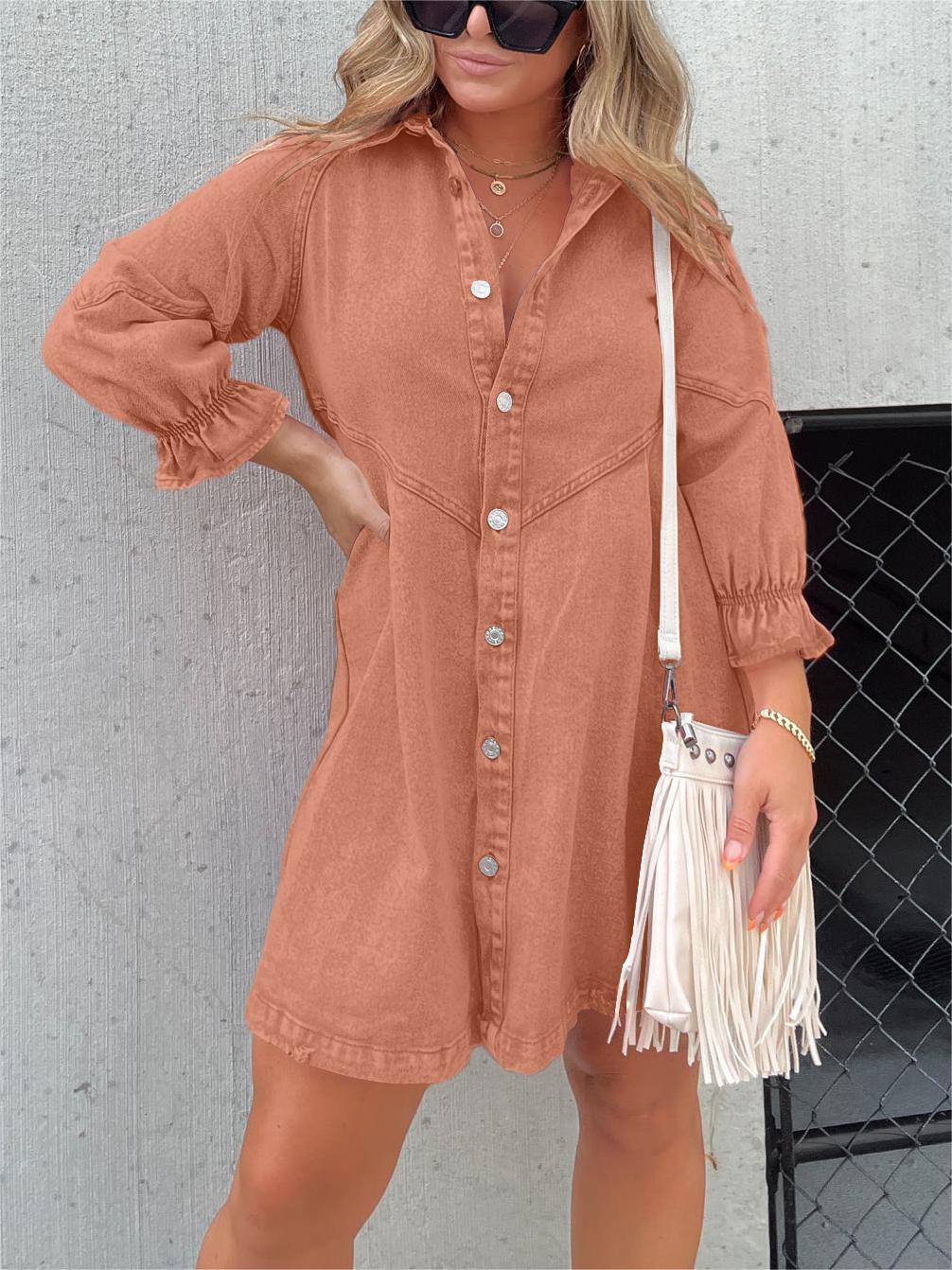 Ladies nail blouse dress | Button closure, long sleeves, casual fit