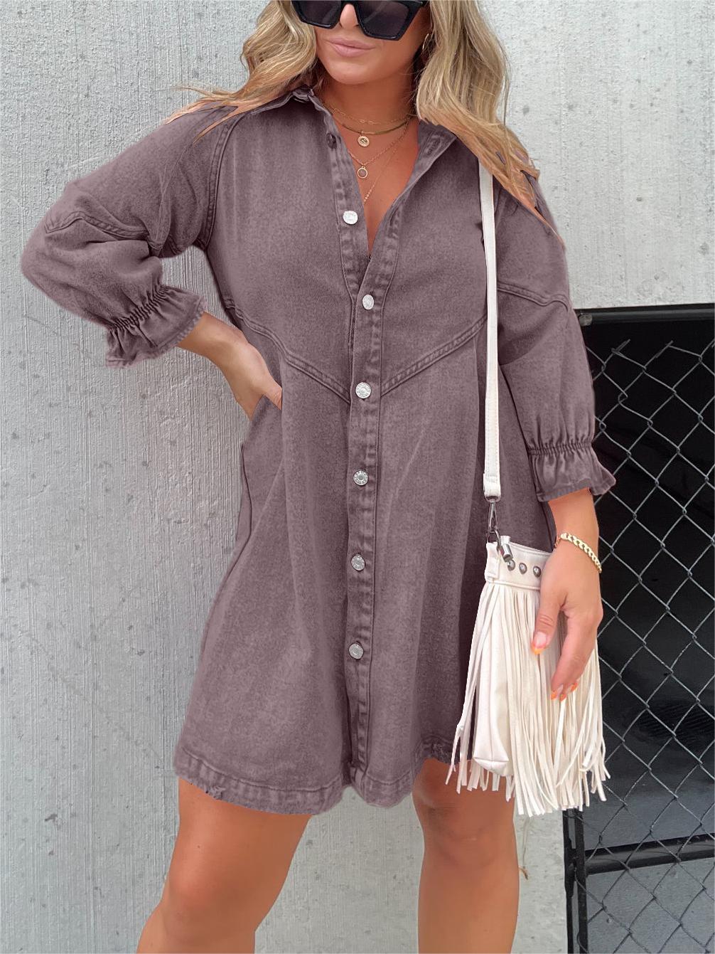 Ladies nail blouse dress | Button closure, long sleeves, casual fit