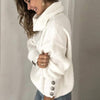 Ladies sweater with buttons on the sleeves Casual oversized knitted turtleneck