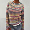 Ladies Vintage Knitted Sweater | Comfortable Multicolor Fair Isle pattern