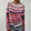 Ladies Vintage Knitted Sweater | Comfortable Multicolor Fair Isle pattern