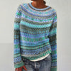 Ladies Vintage Knitted Sweater | Comfortable Multicolor Fair Isle pattern