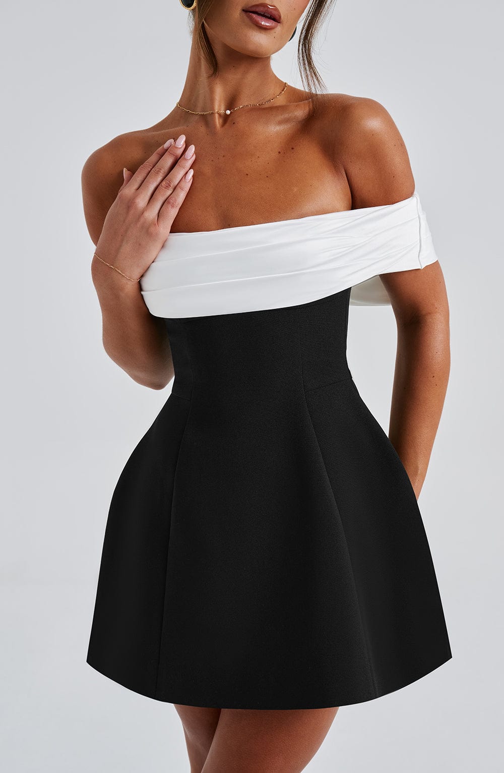 Iconic | Chic Black & White Mini Dress