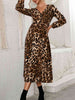 Elegant ladies dress leopard print