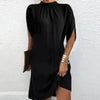 Elegant short sleeves dress with high collar - airy & stylish for every occasion