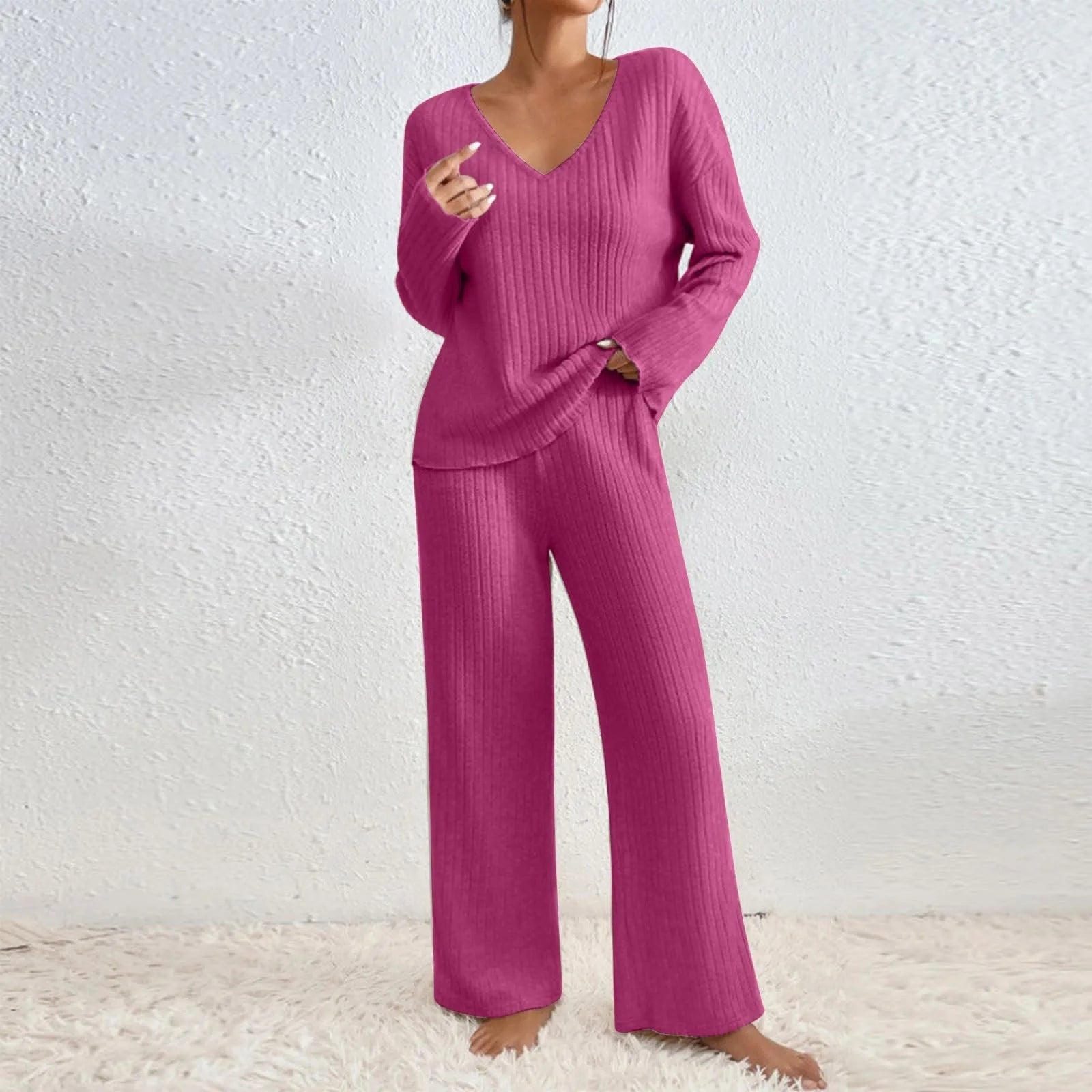 Ribbed 2-piece set-style and comfort in one