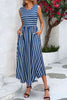 Striped sleeveless summer dress ladies