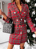 Tailed Blazer dress with Ceintuur - Elegant & Stylish