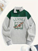 Men's Alaska Graphic Half Rits Sweater | Casual long sleeves pullover with collar