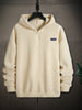 Men's Fleece Half Rits Hoodie | Warm casual pullover with hood
