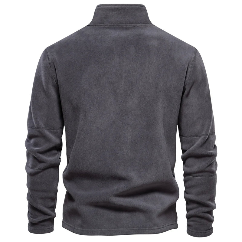 Men's fleece pullover | Half zipper, long sleeves, soft and warm, casual outdoor sweater