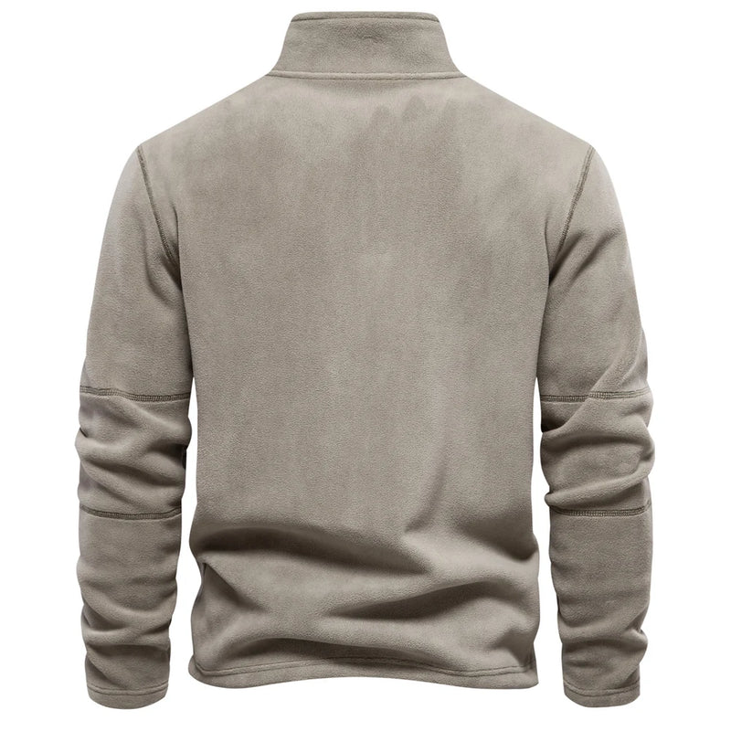 Men's fleece pullover | Half zipper, long sleeves, soft and warm, casual outdoor sweater