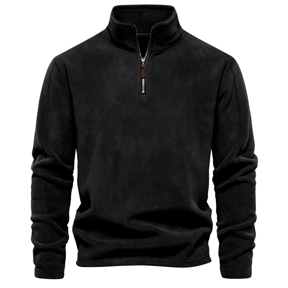 Men's fleece pullover | Half zipper, long sleeves, soft and warm, casual outdoor sweater