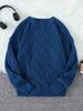 Men's knitted sweater | Herringbone pattern round neck pullover