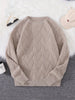 Men's knitted sweater | Herringbone pattern round neck pullover
