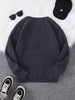 Men's knitted sweater | Herringbone pattern round neck pullover
