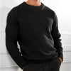 Men's ribbed knitted sweater | Round neck, long sleeves, casual fit