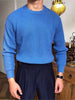 Men's ribbed sweater with round neck | Classic long sleeves knitted pullover