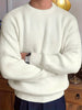 Men's ribbed sweater with round neck | Classic long sleeves knitted pullover
