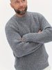 Men's gross knitted gray sweater | Comfortable ribbed round neck pullover