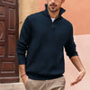 Men's Half-Zip knitted sweater | Upright collar, long sleeves, casual fit