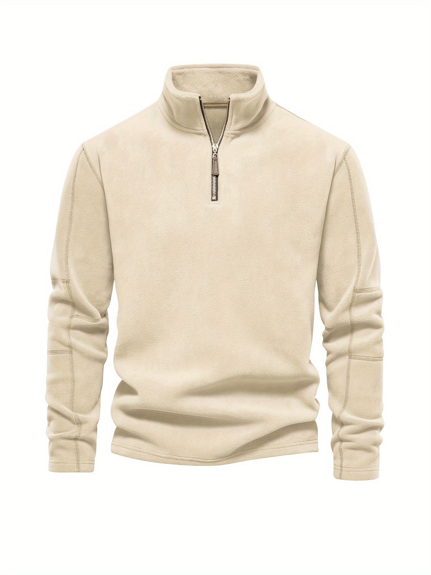 Men Half Rits Fleece Pullover | Warm long sleeves casual sweater