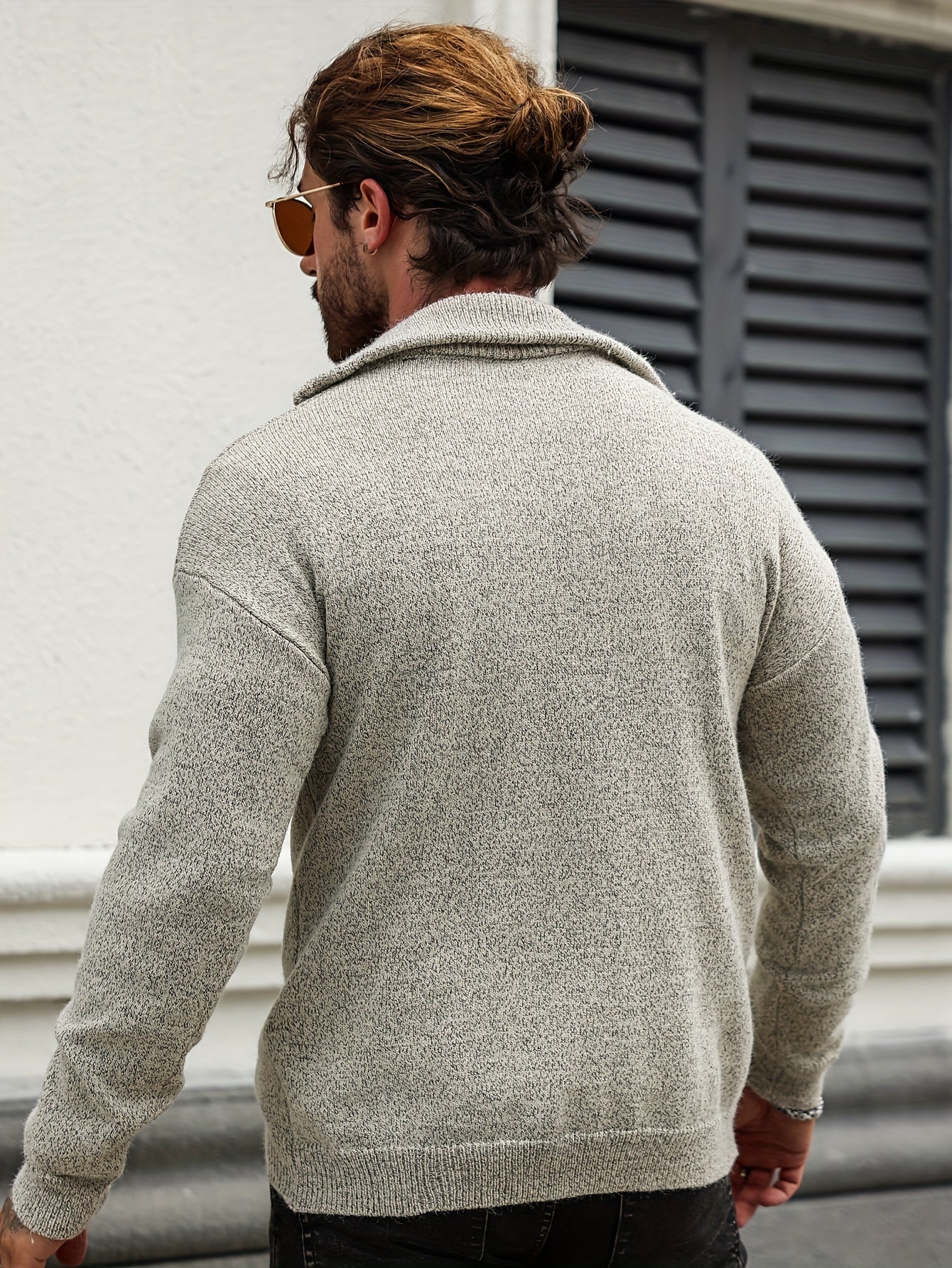 Men's half -zipper knitted sweater | Casual long sleeves pullover for the winter