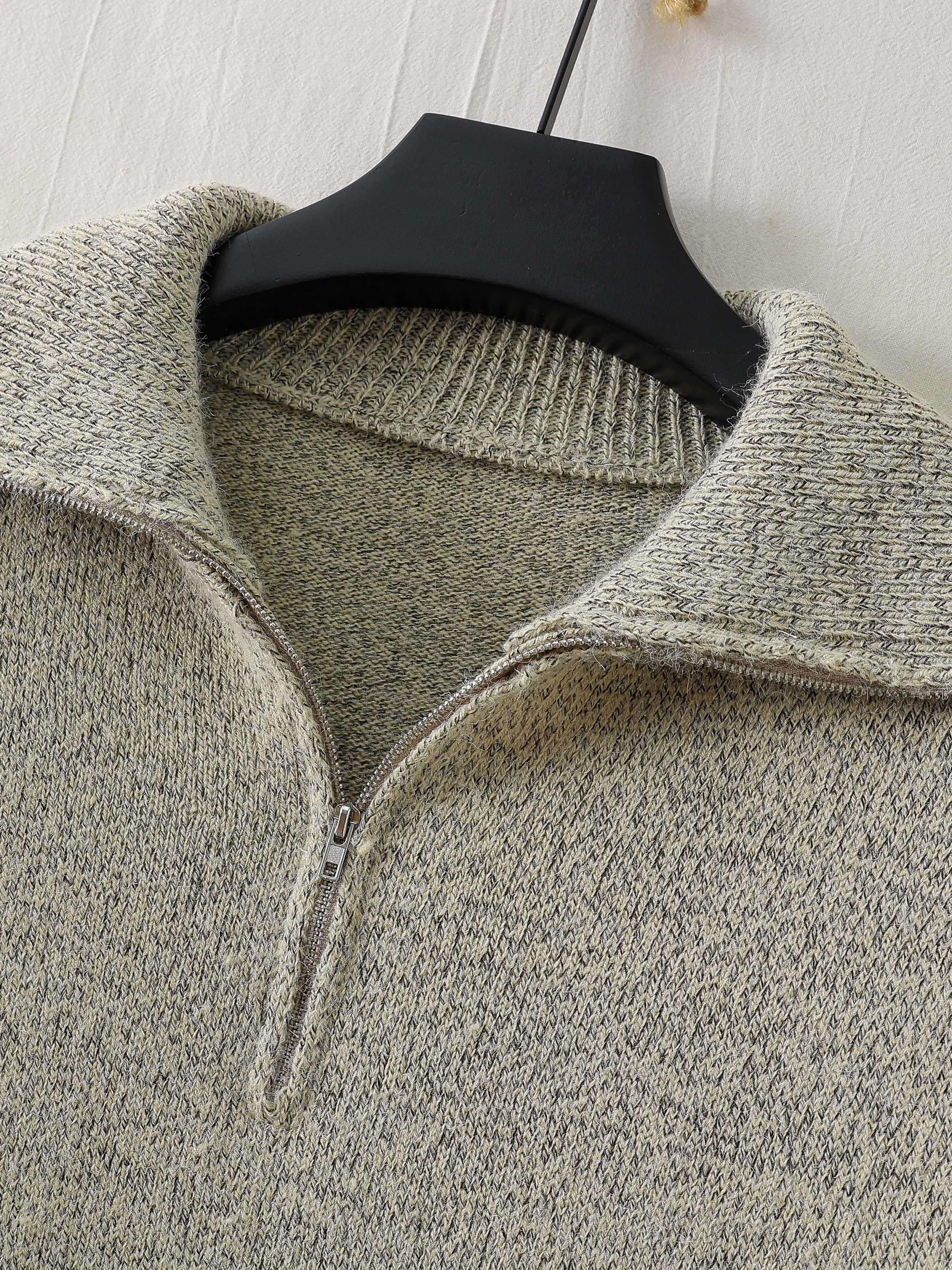 Men's half -zipper knitted sweater | Casual long sleeves pullover for the winter