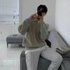 Men's Half zipper ribbed sweater | Casual long sleeves pullover with collar